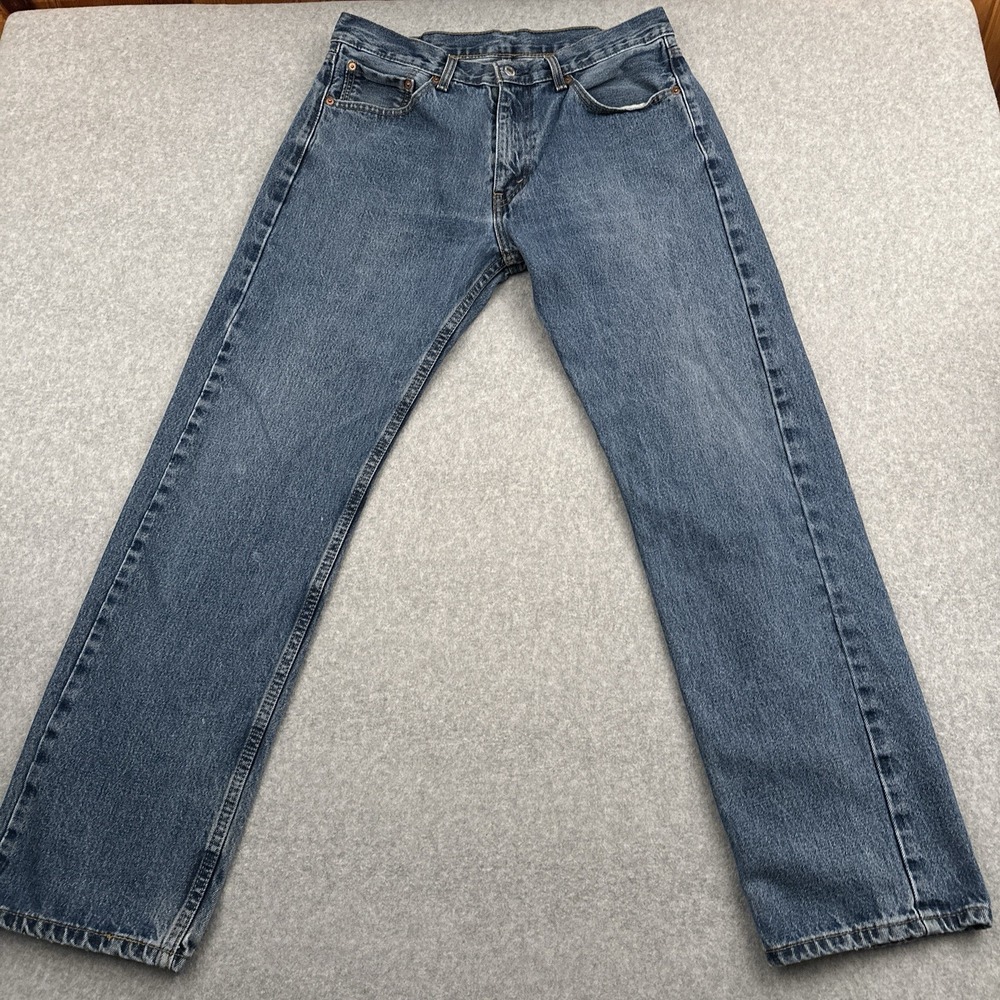 Levi's 505 Jeans‎ Mens 33x32 FITS 32x30 Blue Straight 100% Cotton Medium Wash